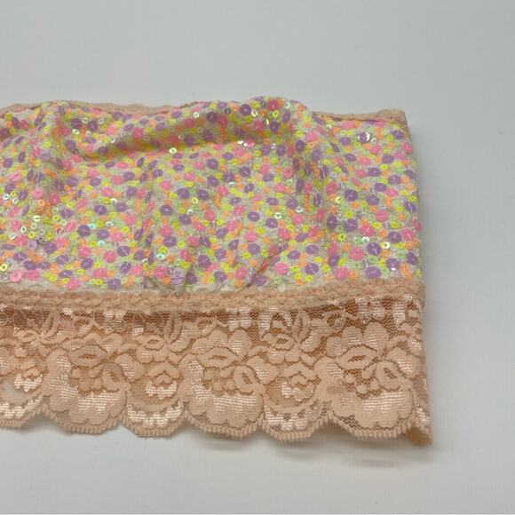 PINK Victoria’s Secret Lace Trim Sequined Bandeau Bra - Picture 4 of 9